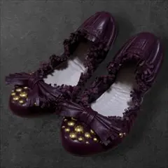 MIU MIU スタッズ リボン レザー パンプス 35 1/2のサムネイル