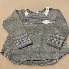 souris 雪の結晶柄 長袖カットソー　120