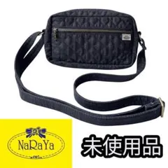 未使用 NARAYA デニム調 キルティング ミニショルダーバッグ ナラヤ 黒