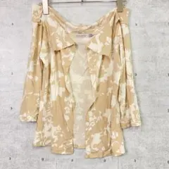ZARA WOMAN ザラ 花柄 フロントカット加工 カーディガン ベージュ Mのサムネイル