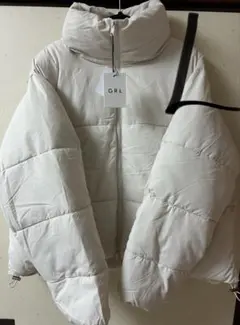 GRL 中綿ボリュームダウンジャケット fo1016 アイボリー Lサイズ