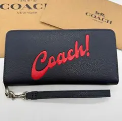 COACH CW715 エンボスロゴ 長財布 ブラック - メルカリ