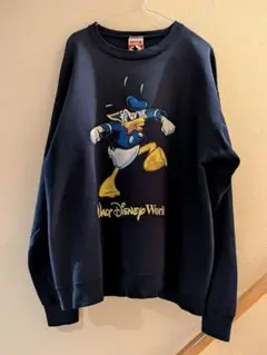 90s USA製 希少! ディズニー ドナルドダッグ ヴィンテージスウェット L