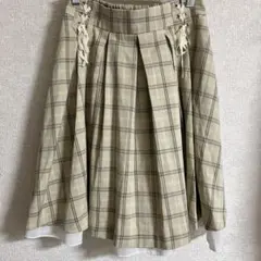 フレアスカート ベージュ チェック柄 量産型 服