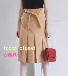 ☆最終価格☆[tocco closet]リボンベルト付プリーツスカート