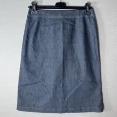 【ジョルジュレッシュ】デニム調Iラインタイトスカート麻混(40 M〜L)