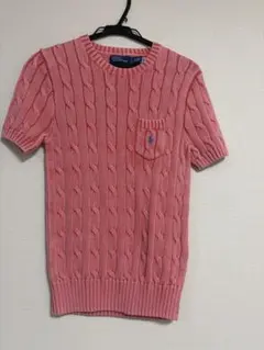 Polo by Ralph Lauren ケーブルニット 半袖 ピンク Sのサムネイル