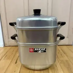 マルハチ印 3段 蒸し器 24cm アルミ 角型 蒸鍋 レトロ - メルカリ