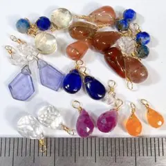 サービス品＊天然石の可愛いチャームアソートq61