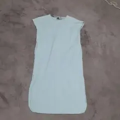 【Samansa Mos2 blue】ポケット有りフリーサイズ　ロングシャツ