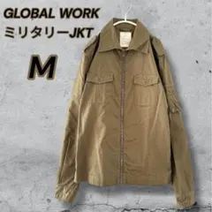 雰囲気◎ グローバルワーク ミリタリージャケット M カーキ 綿100% 春秋