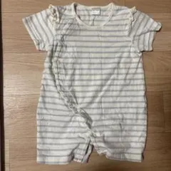 テータテート　ボーダー　ロンパース　半袖