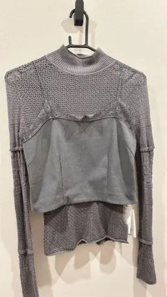 新品SNIDELグレー タートルネックトップス