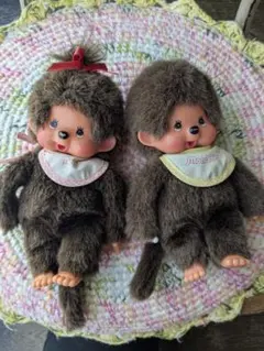 ★モンチッチ 2体セットレトロ★セキグチ男の子女の子年代不明、美品、洗濯済