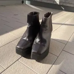 【11月処分】ダークブラウン サイドゴアブーツ 厚底 dazzlin Mサイズ