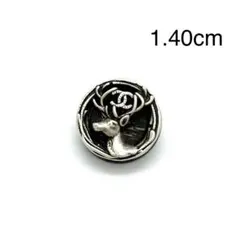 CHANEL ボタン ヴィンテージシルバー×ウッド 鹿 1.40cm 1個