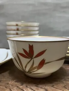 香蘭社　湯呑　銘々皿　五組