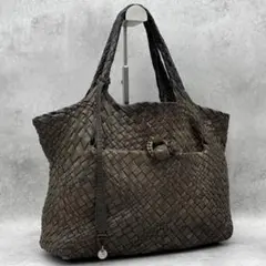 FALORNI トートバッグ 肩掛け ラムレザー イントレチャート A4◎