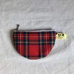 ▨handmade ◐はんげつファスナーポーチ ④ / チェック
