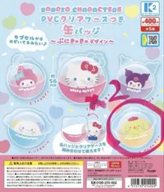 サンリオ ぷにきゅきゅ ポムポムプリン PVCクリアケース 2個セット 缶バッジ