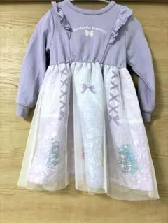 紫色フリル付きプリキュア ワンピース