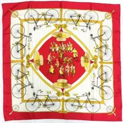 HERMÈS エルメス カレ90 LES BECANES 自転車 タグあり
