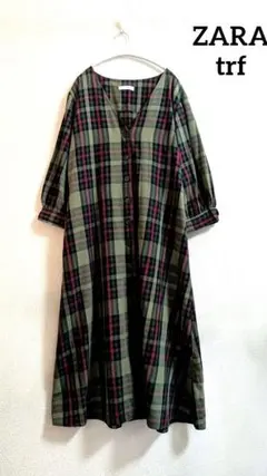 ZARA trf チェック柄シャツワンピース　Mサイズ