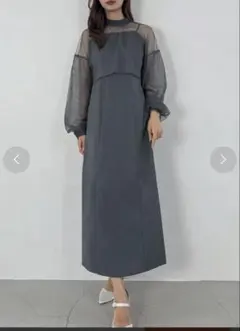 JUNOAH ジュノア チュールボレロ＋フレアキャミワンピース 結婚式 XL