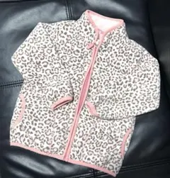 レオパード柄 ボアジャケット ハイネック 裏ボア ピンク 豹柄 フリース