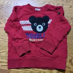 DOUBLE B 赤 クマ トレーナー 100cm