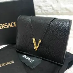 【美品】VERSACE ヴェルサーチ 折り財布 三つ折り財布 ブラック 美品】VERSACE ヴェルサーチ 折り財布 三つ折り財布 ブラック