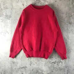 A3349古着　スウェット　レッド　無地　キッズ　90s Y2K