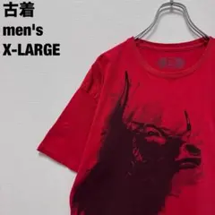 animal アニマル Tシャツ バイソン 闘牛 ビッグサイズ レッド XL古着