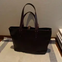 genten レザー トートバッグ ダークブラウンのサムネイル