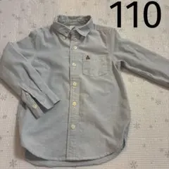 baby GAP キッズ　長袖シャツ　ブルー　クマ刺繍ポケット　5years