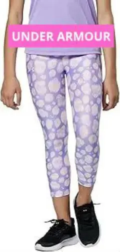スパッツ　レギンス　アンダーアーマー　子供用　紫色模様　カプリレギンス　ジム