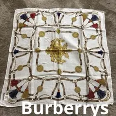 未使用　Burberrys 大判ハンカチ　男女　オールド　バーバリー約53センチ