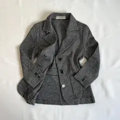 vintage ジャケット スーツ　短丈　ウール混　シングル　カジュアル　レトロ