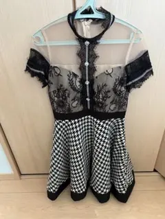 レースチェック柄ナイトドレス