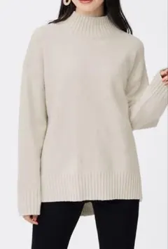 GU パフィータッチオーバーサイズハイネックチュニック