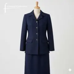 極美品 フェリシモ セットアップ スーツ 紺 サイズ4 金ボタン フォーマル