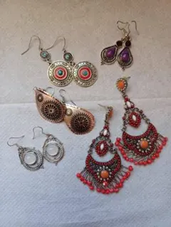 エスニックスタイル ピアス 5ペアセット