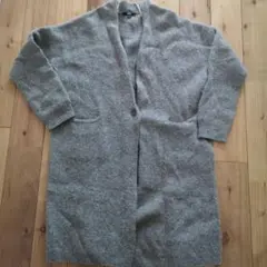 ユニクロ グレー 長袖カーディガン ロング L レディース