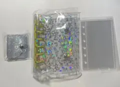 シール帳 キラキラ A7 星柄 クリアバインダー リフィル付　3点セット黄色