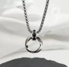 新品未使用　シルバー925ネックレス　メンズ　ヴィンテージ　サークル　55センチ