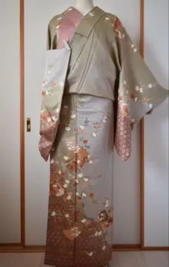 ❗処分価格❗訪問着 縮緬 グラデーション GWセール】 ○【お仕立て上がり・中古美品】 正絹手加工友禅訪問着