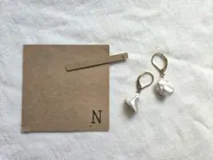 １粒シェルパールピアス1 イヤリング　ハンドメイドピアス