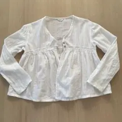 petit-f長袖シャツ 130cm ホワイト