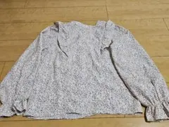 花柄フリル長袖ブラウス Mサイズ