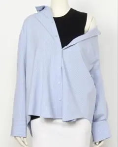 Mila Owen ミラオーウェン　ニットタンク付レイヤードシャツ　ドッキング